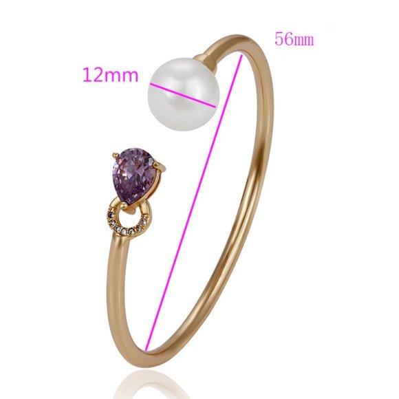 Gorgeous Ruby 18KGP Bangle Bracelet - Picture 2 of 13